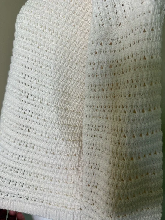 LOFT Cream Waffle-Knit Crew Sweater - Picture 6 of 6